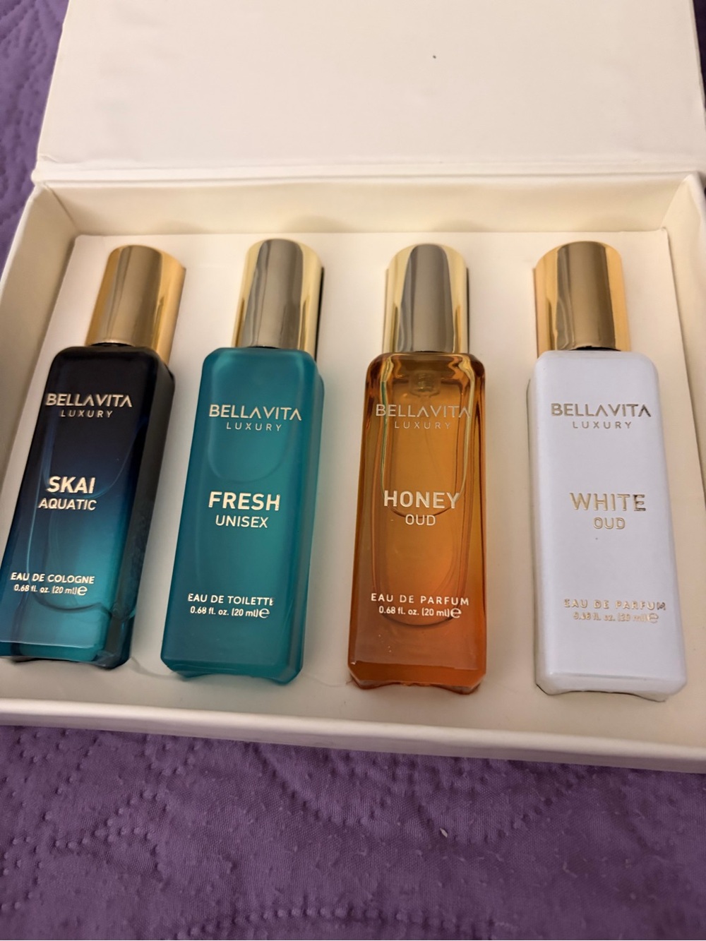 Bella Vita Assorted Scented Body Oils & Moisturizers - Teal, Blue, Amber, White